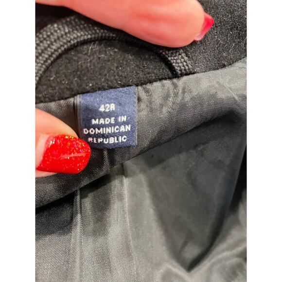 Hathaway Platinum Mens Wool Cashmere Blend Black Overcoat Sz 42R - Picture 5 of 10